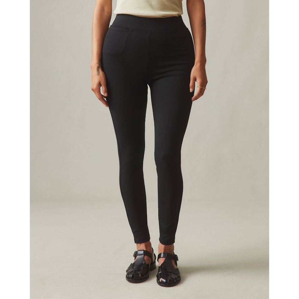 American Giant Womens Ponte Slim Pant High Rise Black Size 6 Legging Versatile